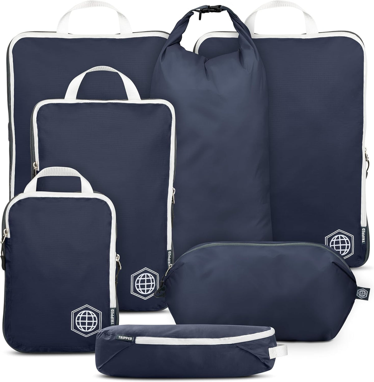 Cubos organiz. equipaje viaje azul marino