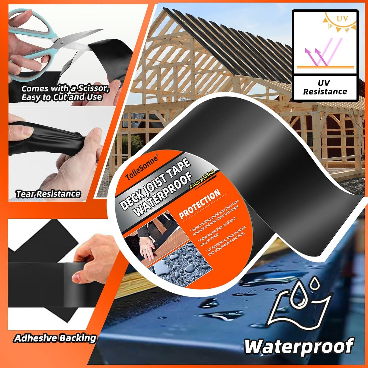 Cinta vigueta 4" x50pies resistente autoadhesiva