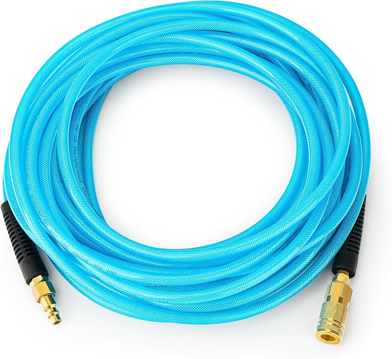 Manguera aire poliuretano 1/4x25ft latón 300PSI azul