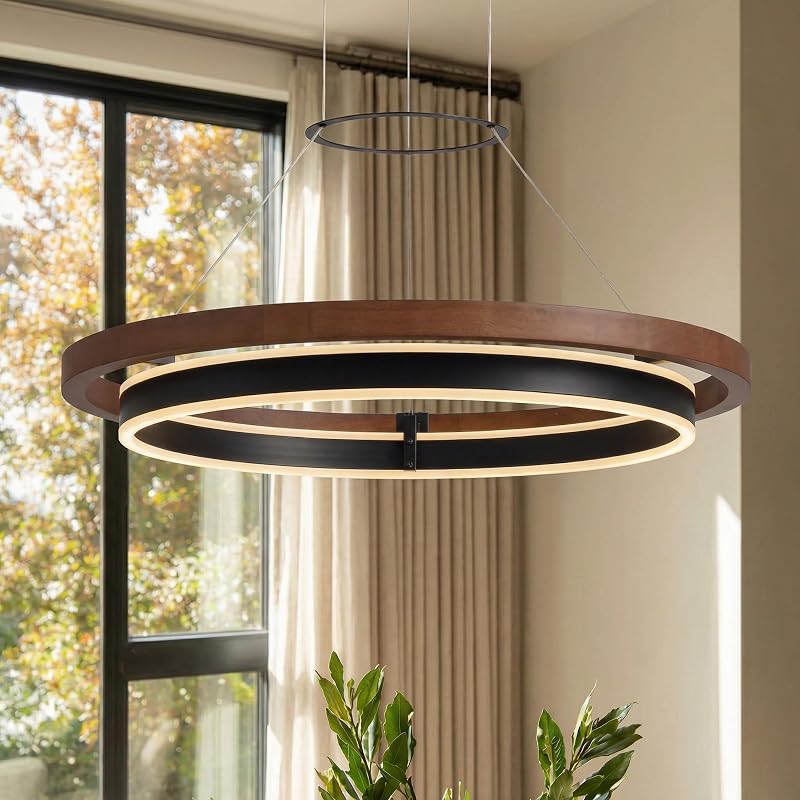 Candelabro Led Moderno 24pulg Control Remoto Estilo Granja