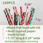 Pajitas papel biodegradable 100pzas 7.75pulg rayas rojo verde navidad