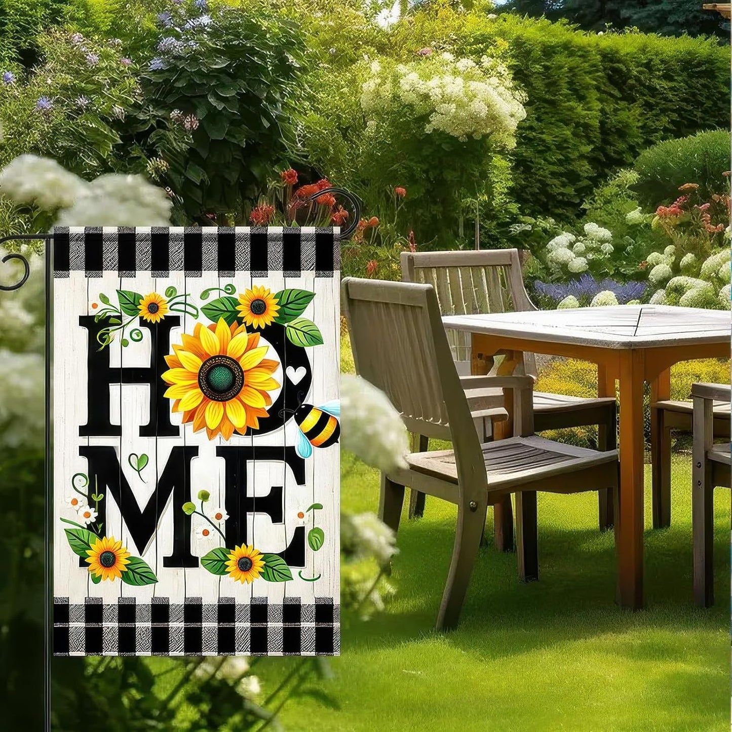 Bandera primavera 12x18pulg doble cara decoración jardín