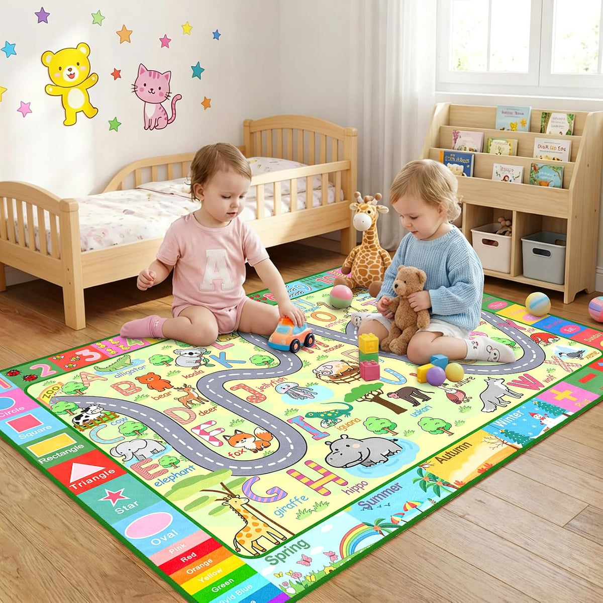 Alfombra mapa carreteras 2.5x4ft para niños sala juegos