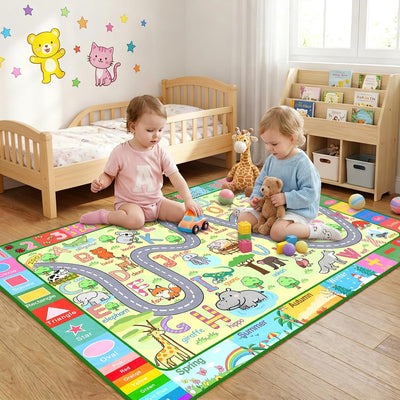 Alfombra mapa carreteras 2.5x4ft para niños sala juegos