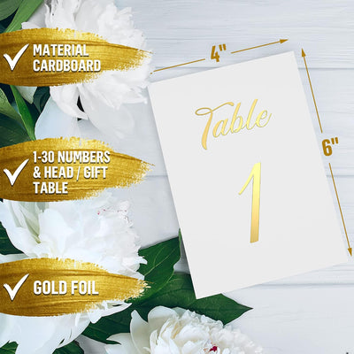 32 Tarjetas Mesa Boda Doradas 4x6 Cartulina Relieve