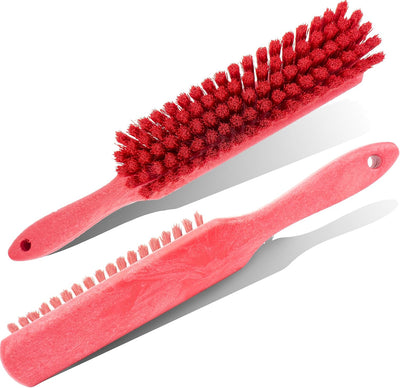 Cepillo mostrador cerdas 8pulg mango 5pulg poliéster rojo