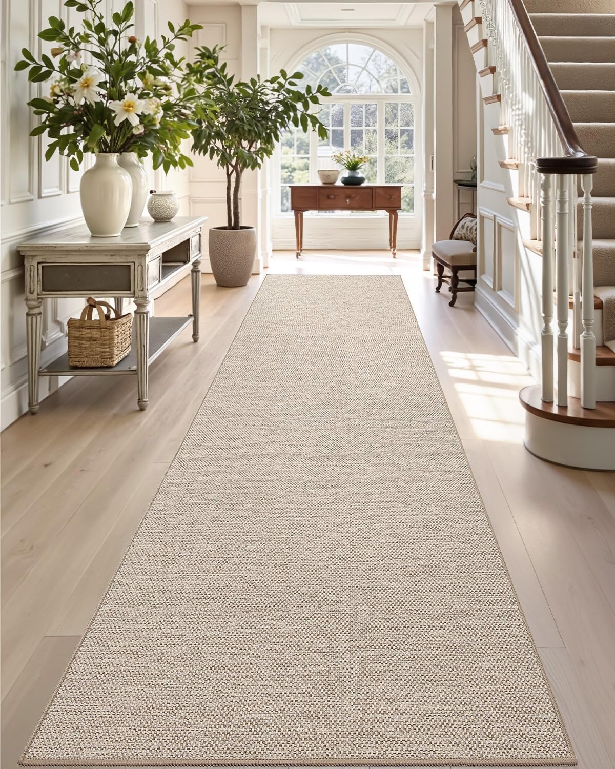 Tapete pasillo 2.3x8ft antiderrap lavable beige