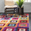 Alfombra geométrica moderna 7x10ft multicolor