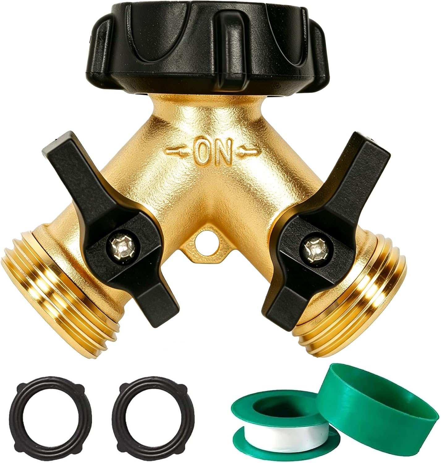 Divisor manguera jardín latón 3/4 pulg conector resistente