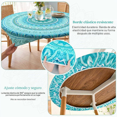 Mantel redondo ajustable impermeable interiores exteriores