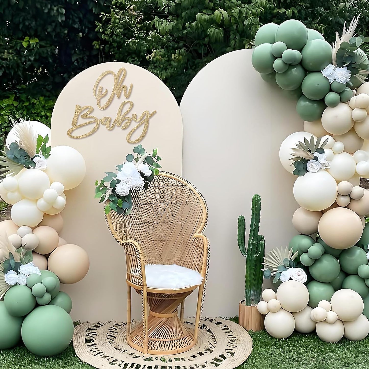 Cartel Oh Baby fieltro dorado champán baby shower