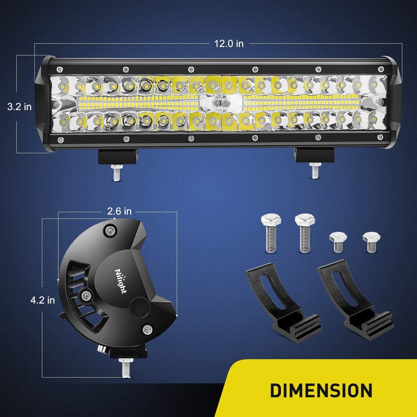 Combo luces LED todoterreno 12" 300W 30000lm kit cable 16AWG
