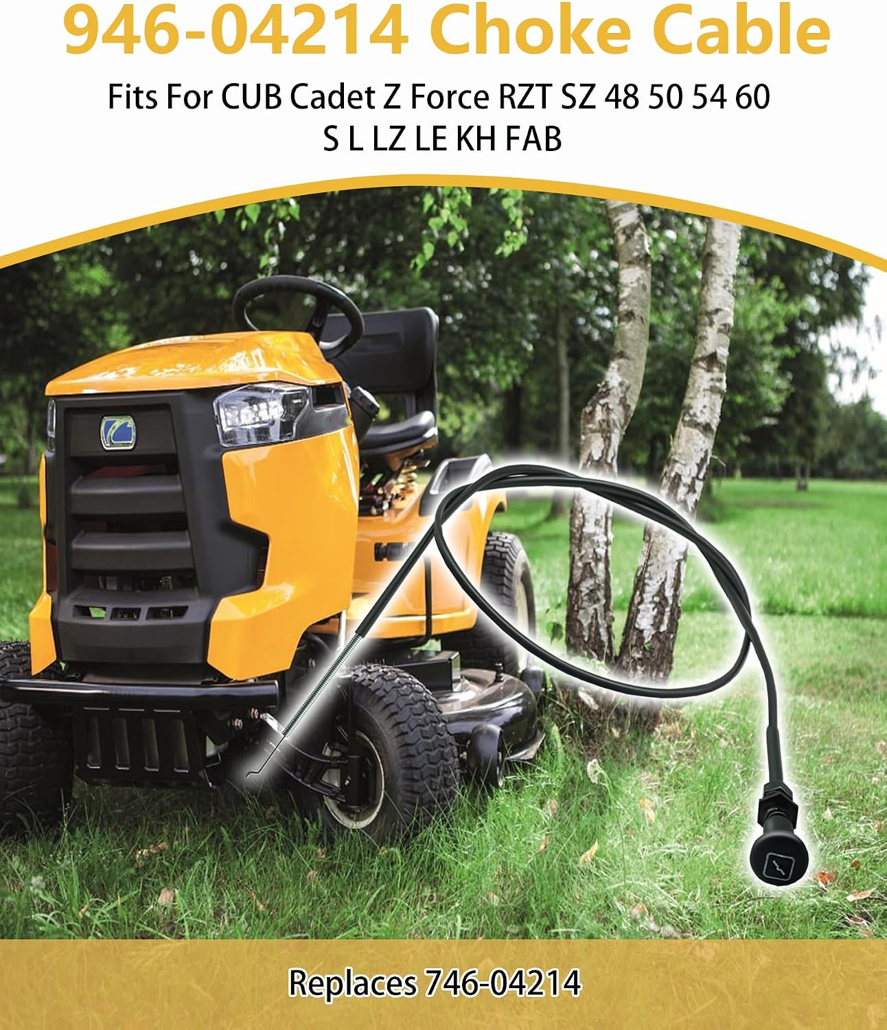 Cable estrangulador 61" para CUB Cadet Z Force RZT 48-60