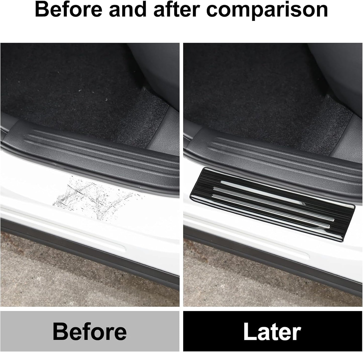 4 Protectores umbral puerta Mazda CX5 17-25 acero inox negro