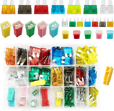 Kit 250 Pzas Fusibles Automotrices Estándar y Mini 5A-60A