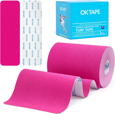 Cinta césped precortada 4" x21pies rosa impermeable duradera