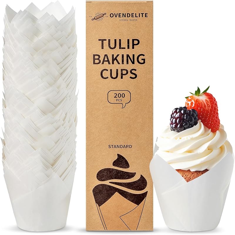 200 Forros Cupcakes Tulip para Hornear Muffins Fiestas