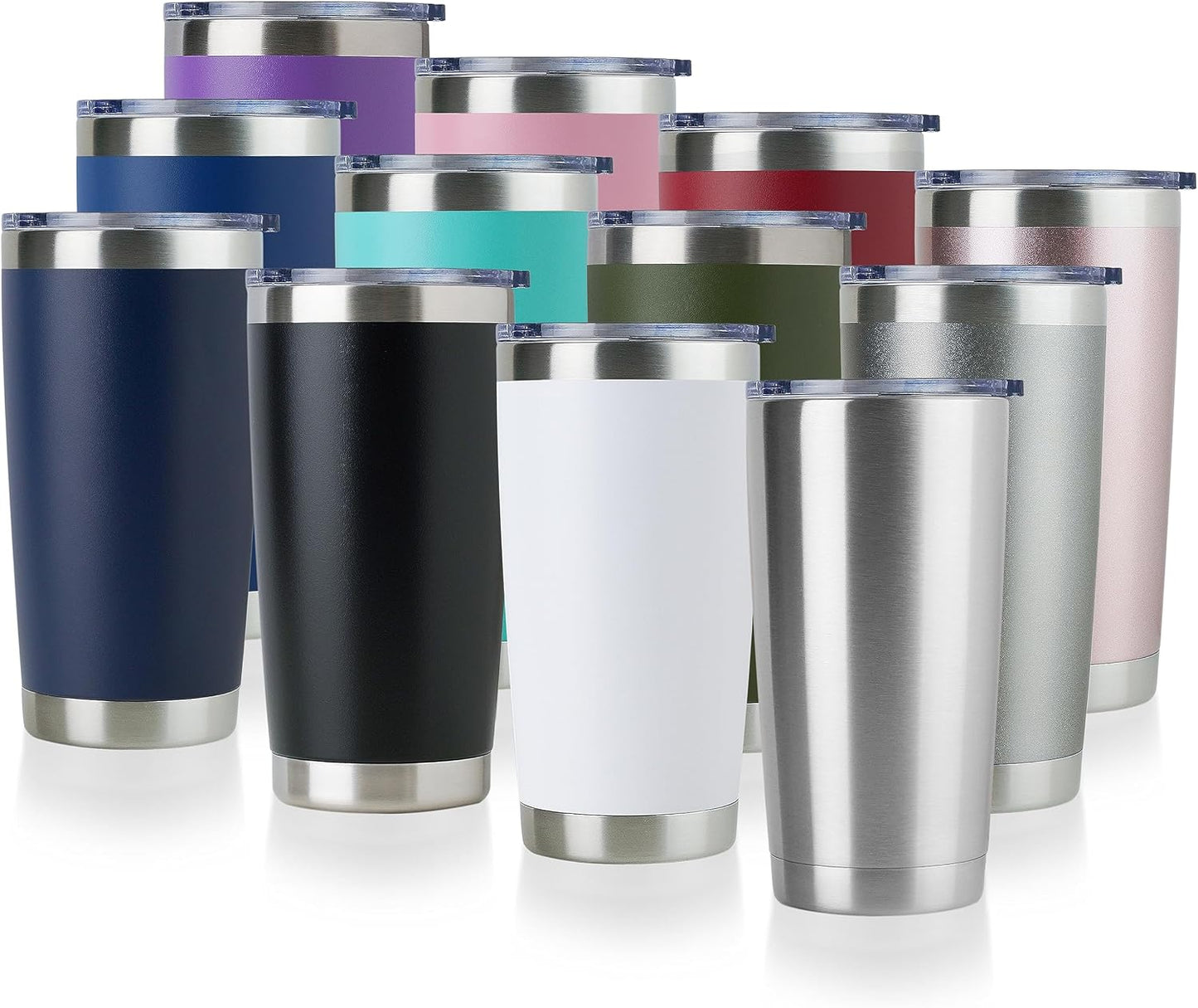 Vaso acero inox 20oz doble pared aislado con tapa