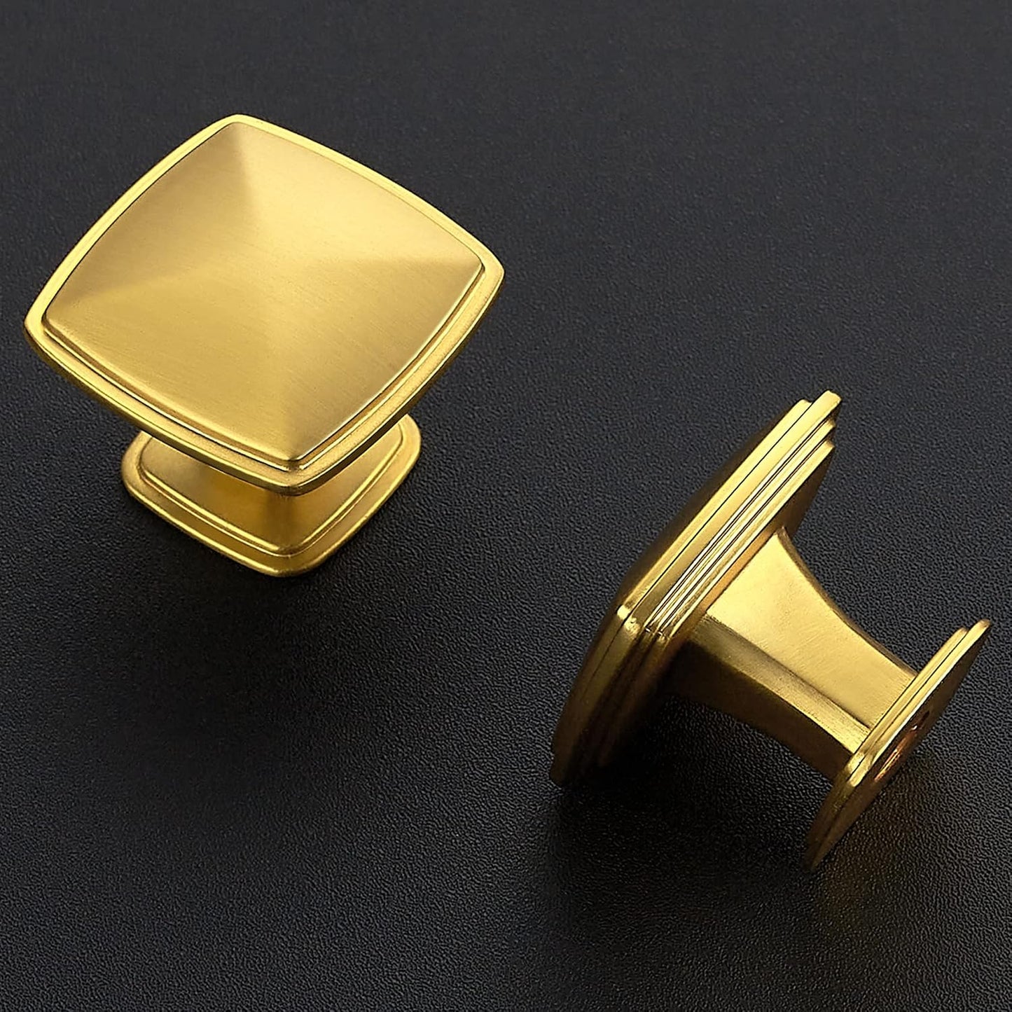 25 Pomos Cuadrados Dorados para Gabinete Cocina