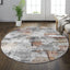 Alfombra redonda antiderrap para sala dormitorio gris/óxido