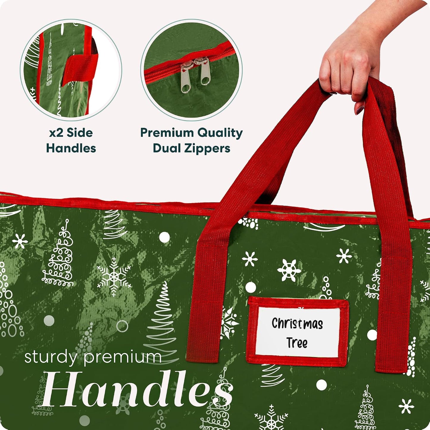 Bolsa almacenamiento árbol Navidad 7.5" impermeable con asas