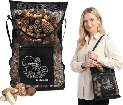 Bolsa de caza de hongos con apertura en D para recolección al aire libre