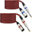 Cable XLR macho a TRS 1/4 pulg equilibrado 6.6ft trenzado nailon