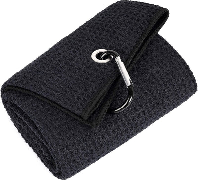 Toalla golf tri-fold 16x24pulg microfibra waffle negro