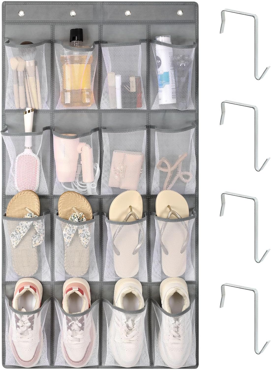 Organiz. puerta 16 bolsillos malla transparente plegable