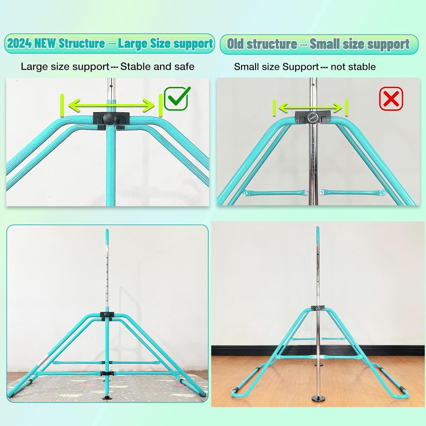 Barra gimnasia plegable niños 5ft 9 niveles 200lb