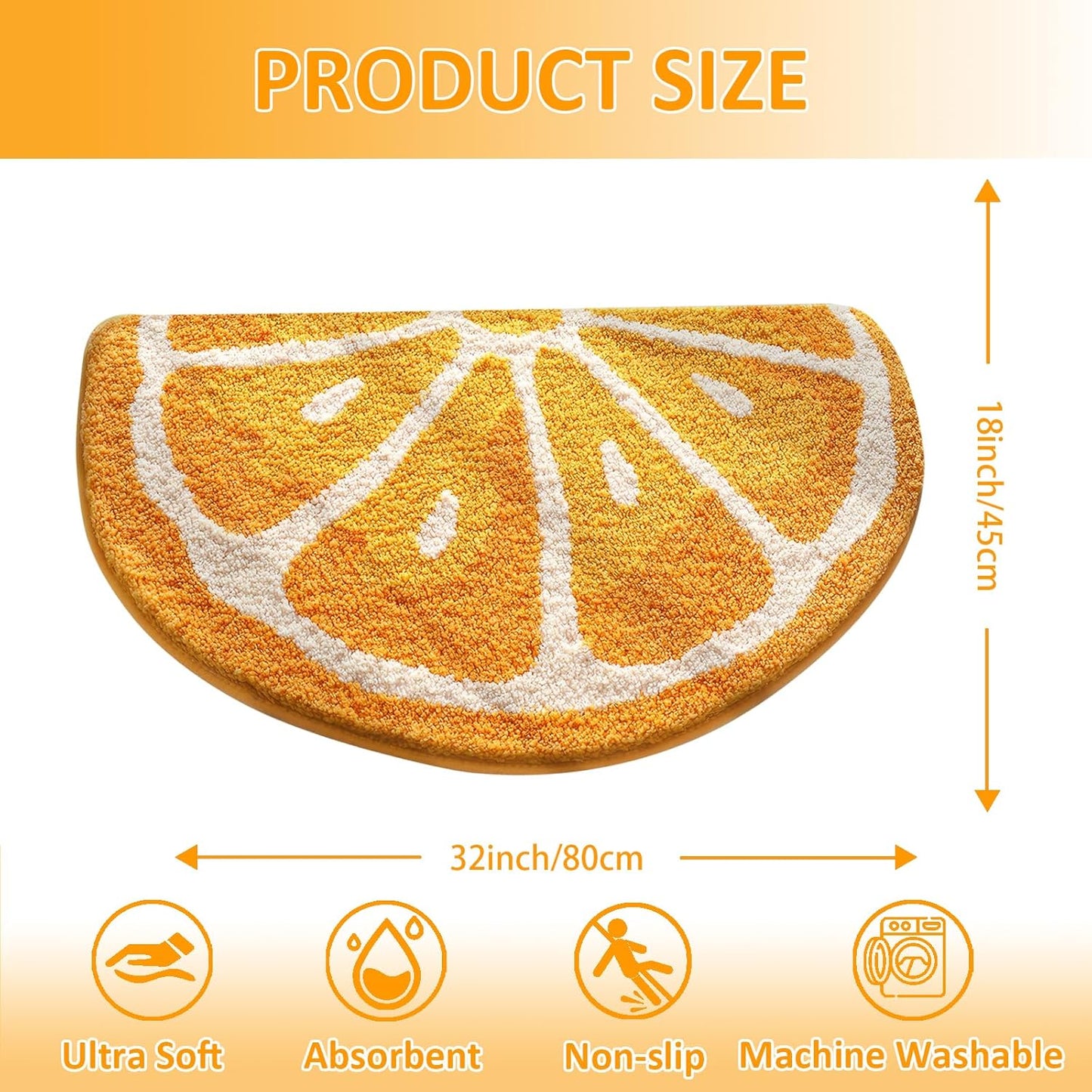 Tapete baño naranja microfibra antiderrap absorbente