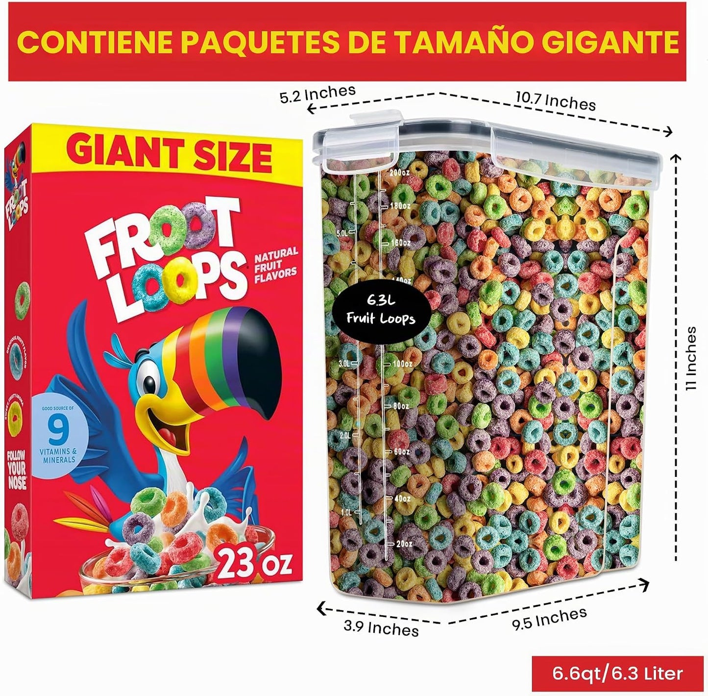 Set 2 Contenedores Almacenamiento Cereales 6.3L