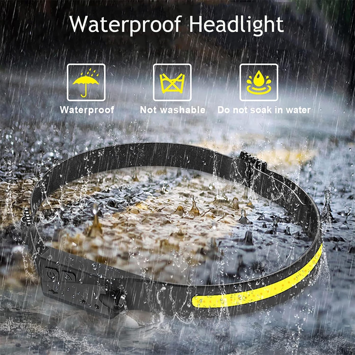 Linterna frontal LED recargable 230° impermeable ciclismo