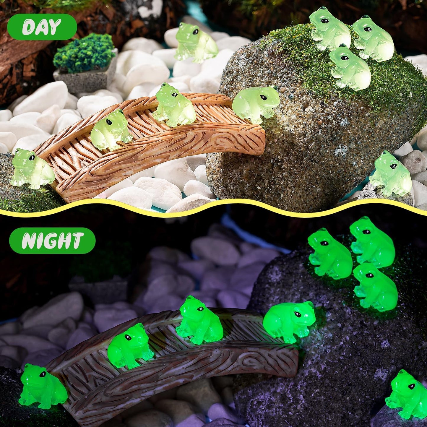 52 ranas resina luminosas para terrarios y decoración