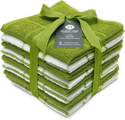 Paquete 6 toallas cocina algodón terry suave absorbente verde
