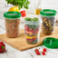 6 Pzas Recipientes Alimento Tapa Giratoria 32oz