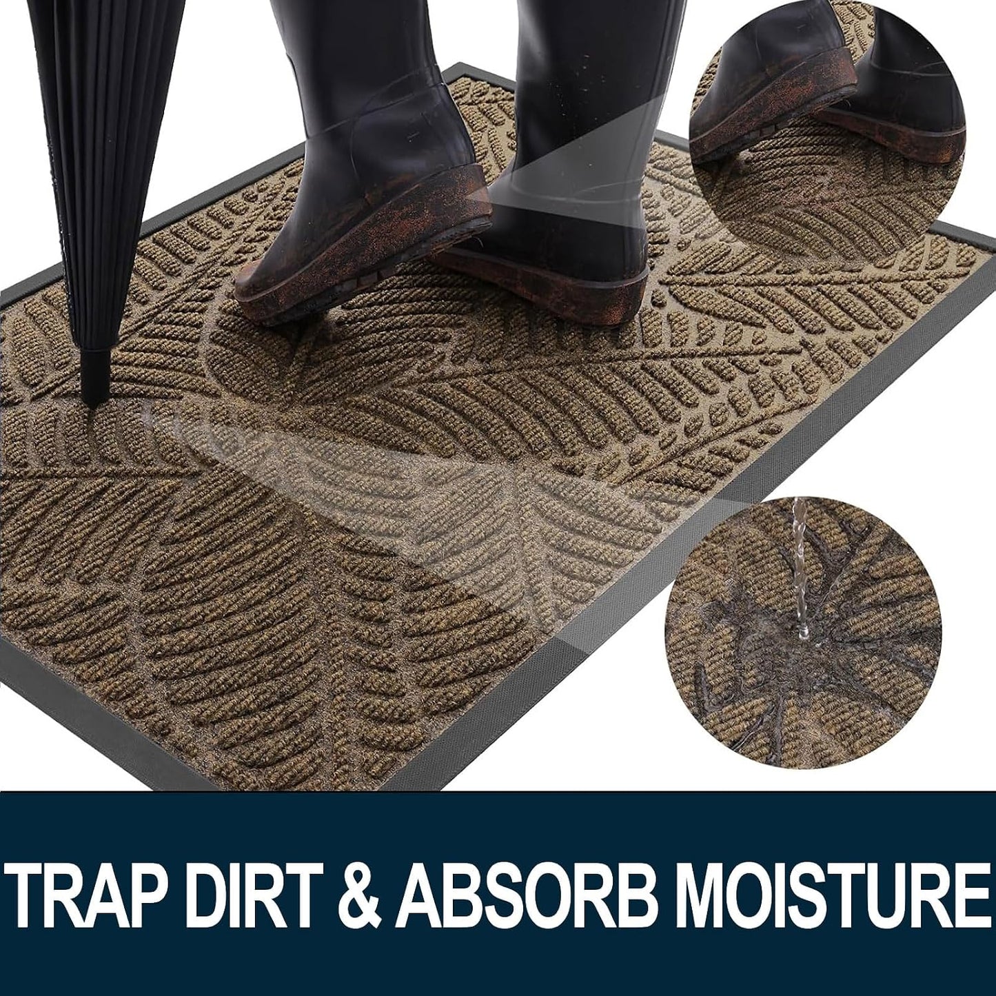 Tapete impermeable goma natural antiderrap para puerta
