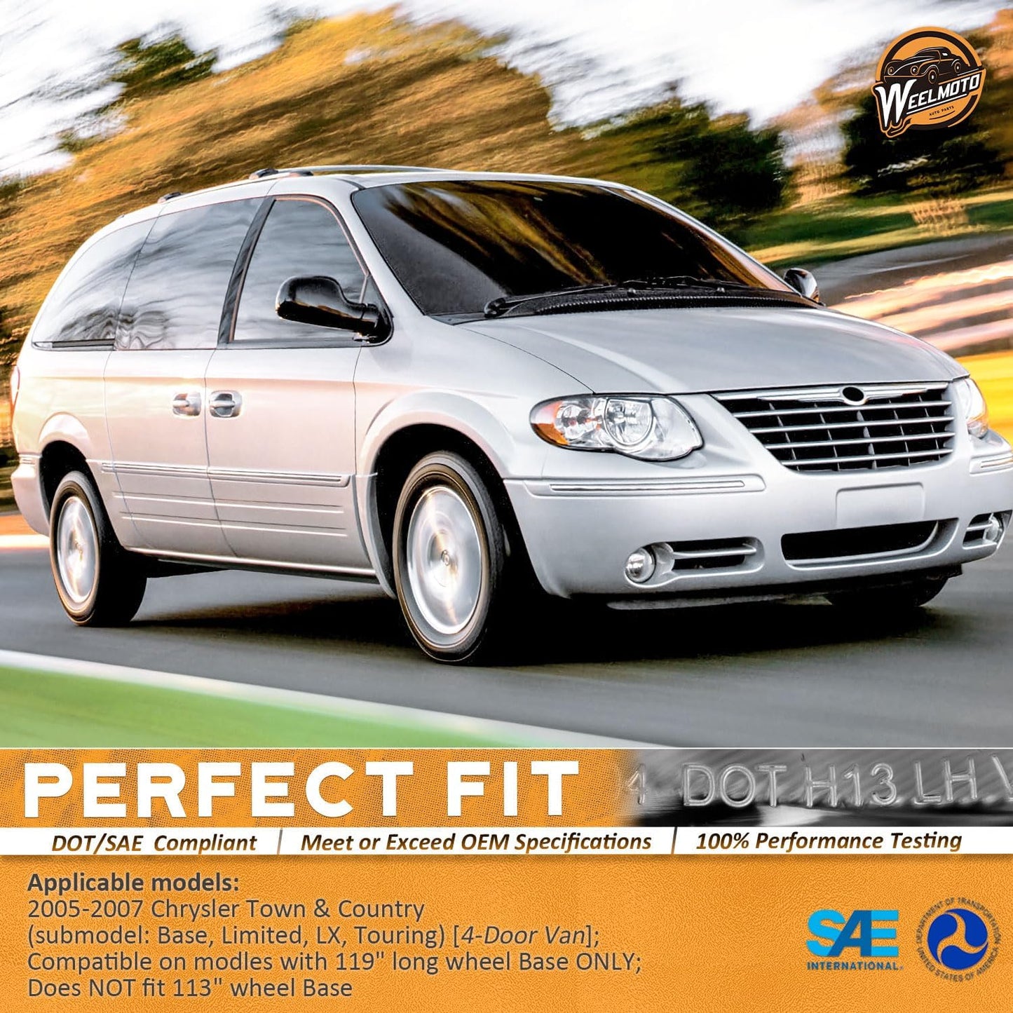 Faros delanteros Chrysler Town & Country 05-07 con bombillas