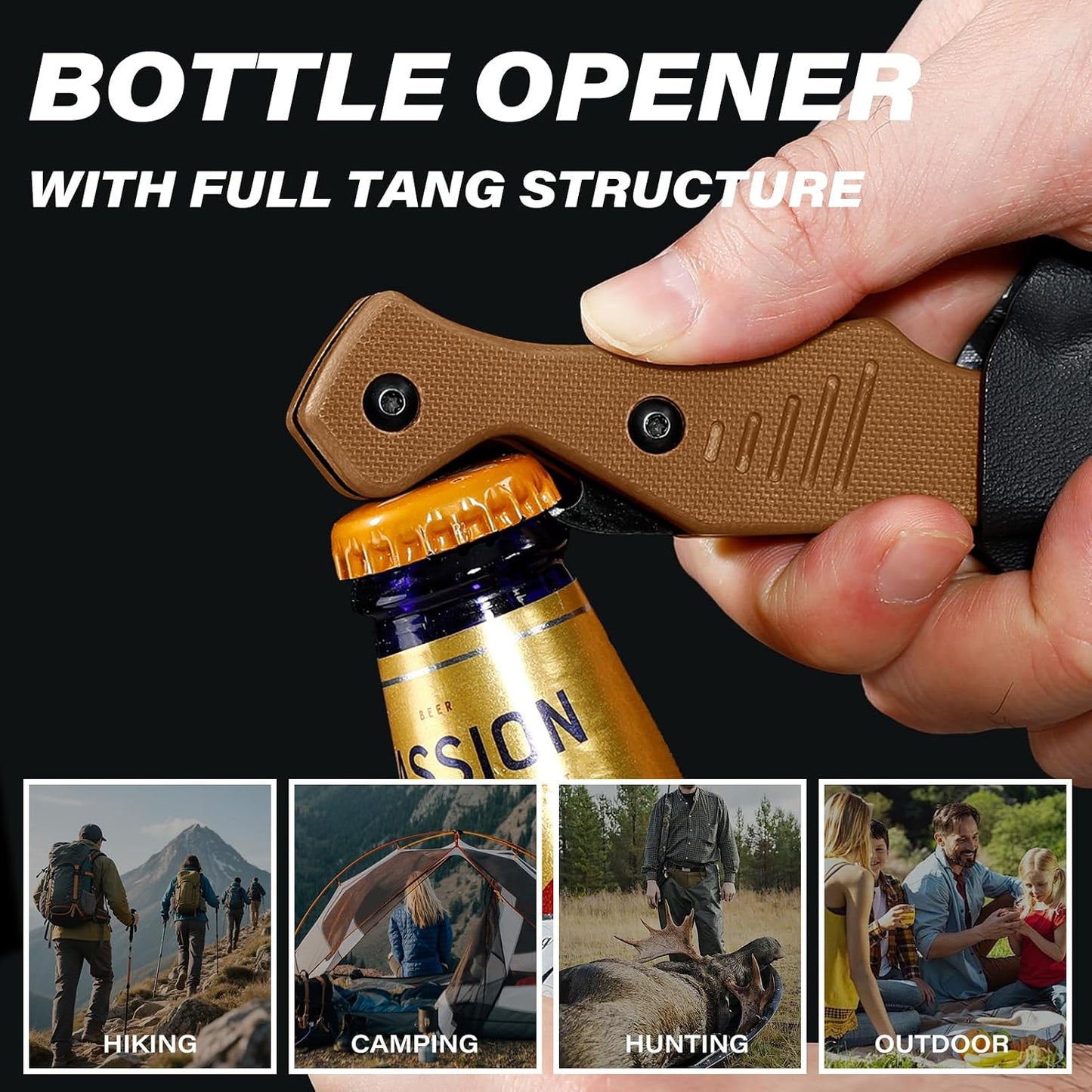 Cuchillo daga 7.5pulg hoja 8Cr13MoV G10 Kydex supervivencia
