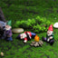 Juego 4 gnomos jardín miniatura 3D para césped patio