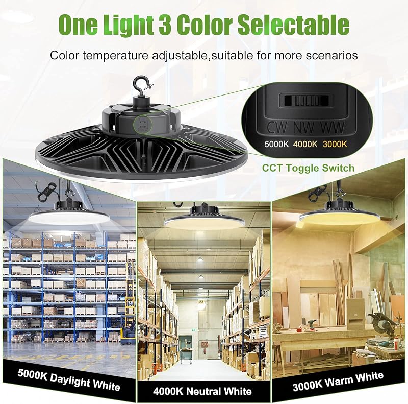 Luz LED alta bahía 240W ajustable IP65 para taller