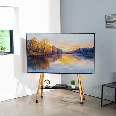 Caballete TV 43-75pulg LED madera nogal negro STAND-TV75R