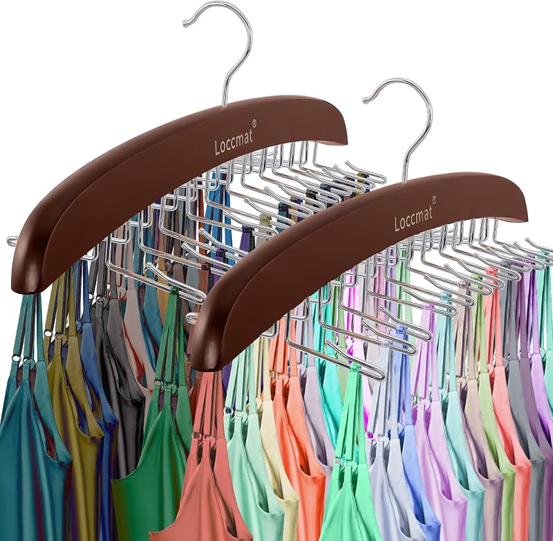 2 Ganchos Madera con 24 Metal Plegables para Armario Hombres