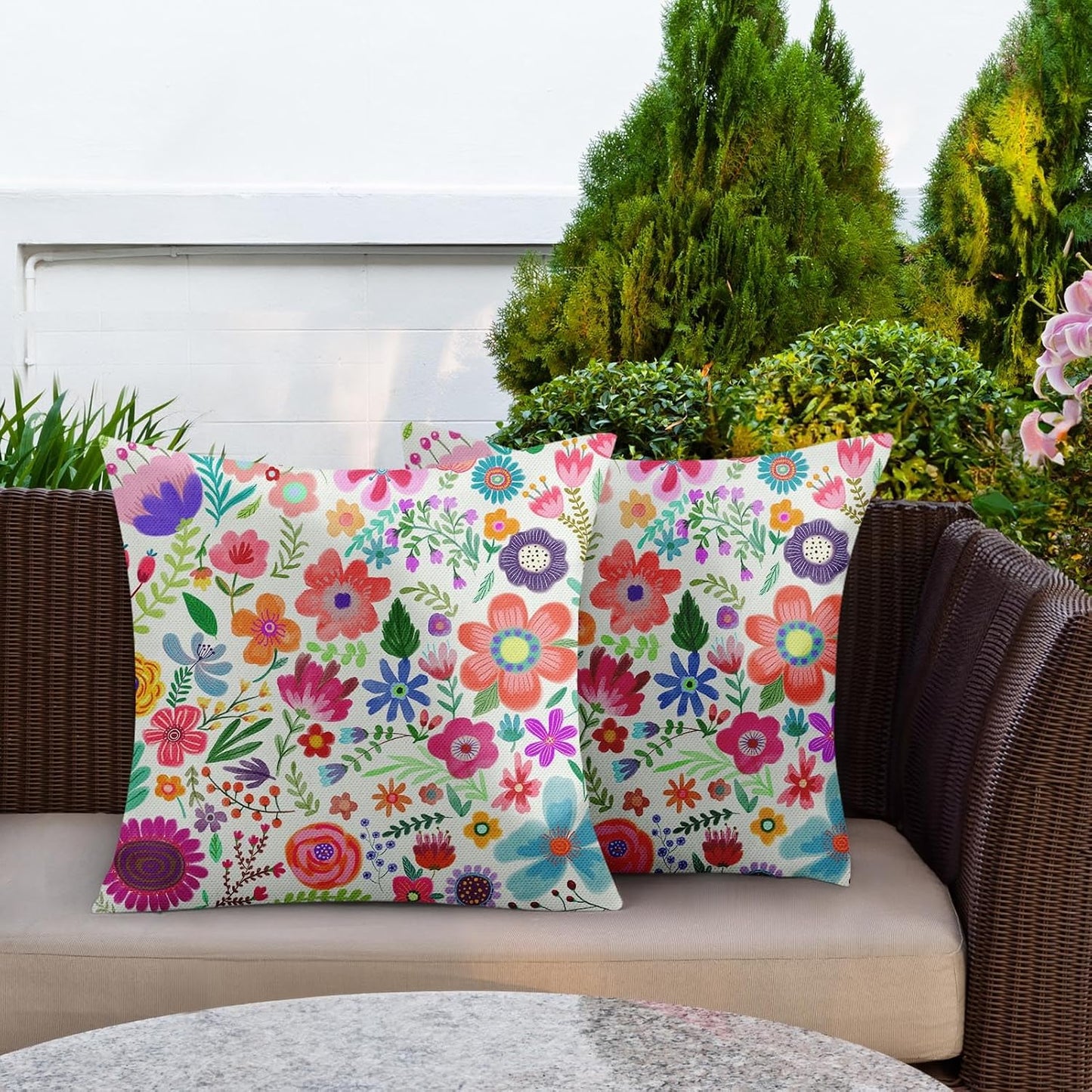 2 Pzas Fundas Almohada 18x18" Rosa Floral