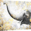 Lienzo moderno elefante dorado y gris 24x36pulg
