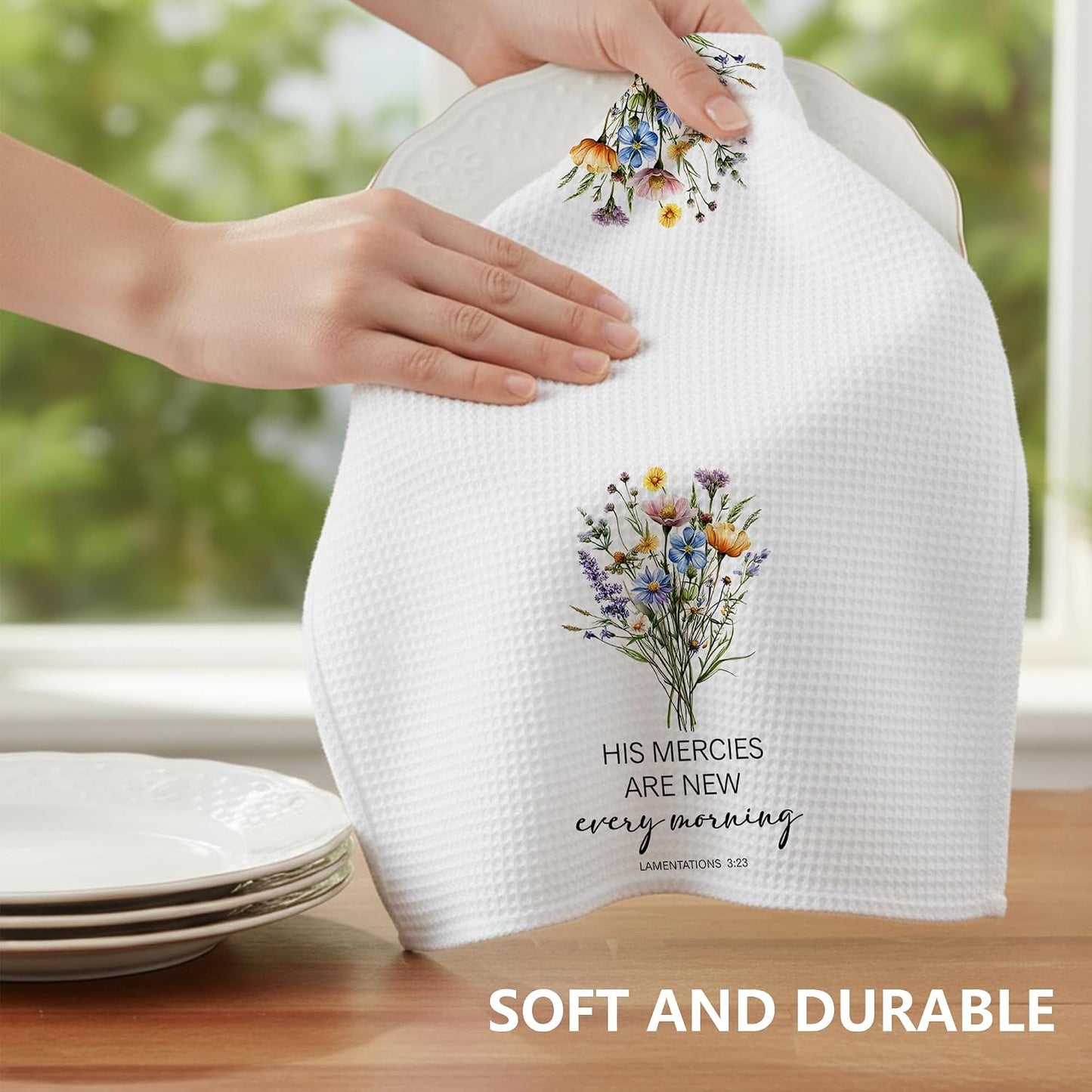 Toalla cocina microfibra estampado versículo bíblico