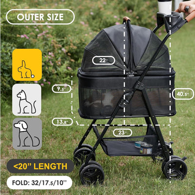 Cochecito 3en1 para mascotas plegable impermeable con