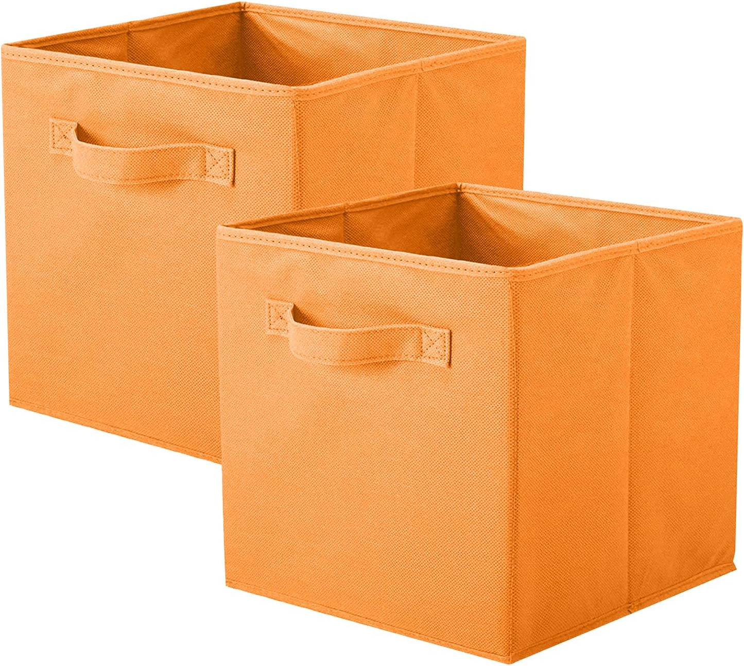 Cubos plegables tela para armario y juguetes pack 2 naranja
