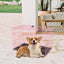 Jaula perros 30pulg doble puerta plegable metal rosa
