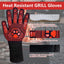 Guantes parrilla alargados 14" ignífugos antideslizantes